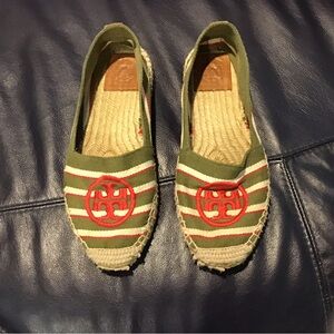 Tory Burch, Elisa Logo Embroidered Espadrille Flats.